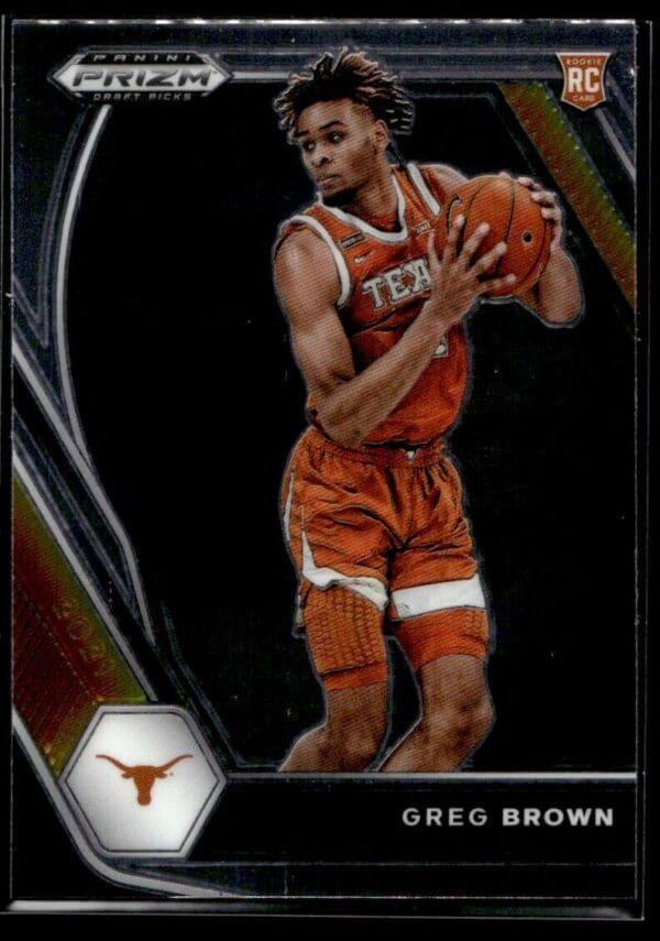 _10 2021 Panini Prizm Draft Picks Texas Longhorns #27 Greg Brown III RC Rookie