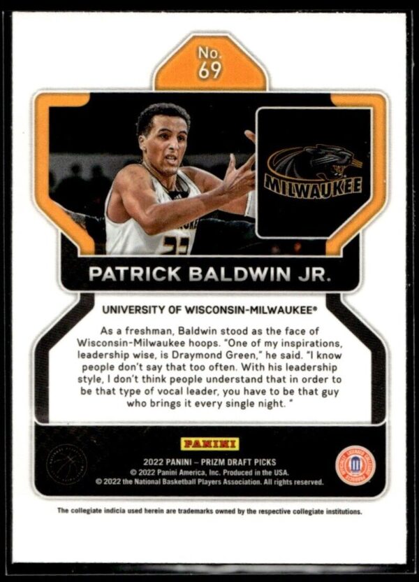 2022 Panini Prizm Draft Picks University of Wisconsin-Milwaukee #69 Draymond Gre