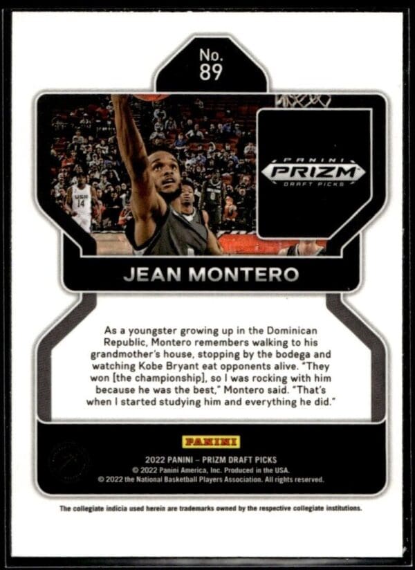 2022 Panini Prizm Draft Picks  #89 Jean Montero RC Rookie