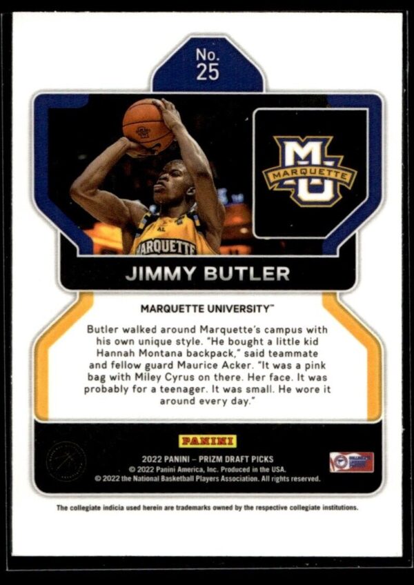 2022 Panini Prizm Draft Picks Marquette University #25 Jimmy Butler