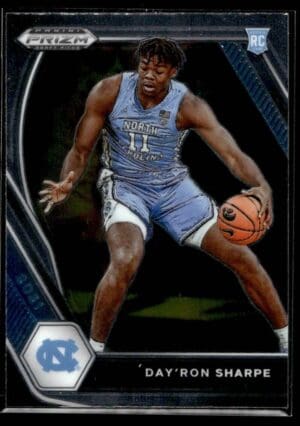 2022 Panini Prizm Draft Picks North Carolina Tar Heels #25 Day'Ron Sharpe RC Roo