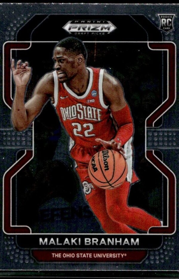 2022 Panini Prizm Draft Picks Ohio State University #63 Malaki Branham RC Rookie