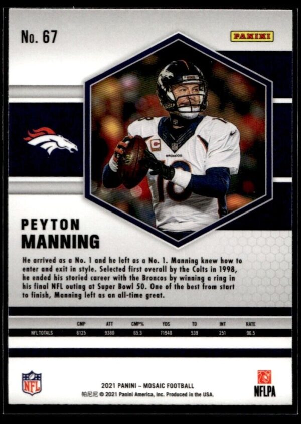 _10 2021 Panini Mosaic Denver Broncos #67 Peyton Manning