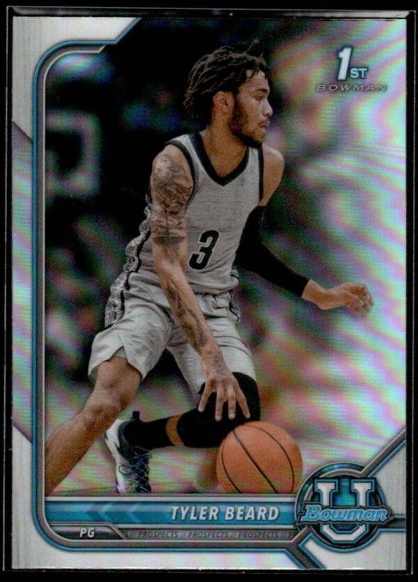 2022 Topps Bowman University  #19 Tyler Beard Silver Refractor