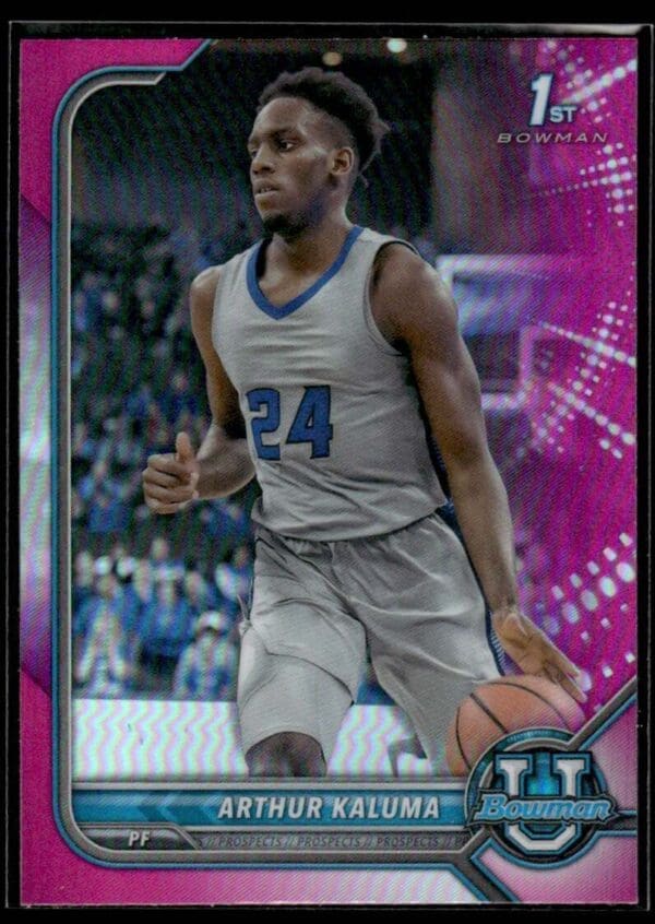 2022 Topps Bowman University  #13 Arthur Kuluma Pink Refractor