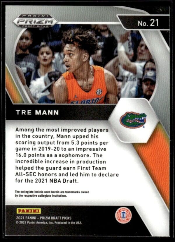2021 Panini Prizm Draft Picks Oklahoma City Thunder #21 Tre Mann RC Rookie