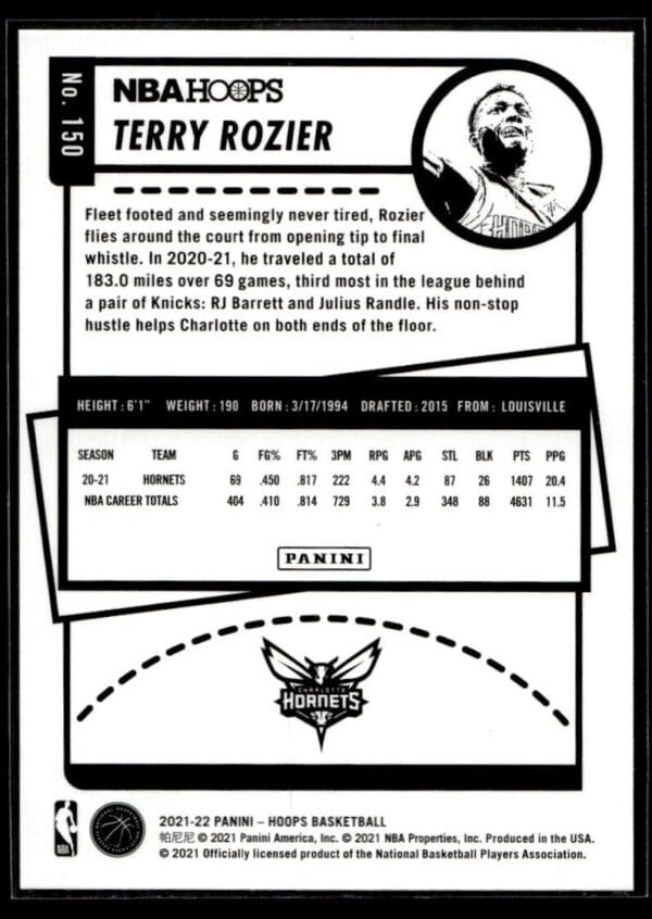 2021 NBA Hoops Winter Edition Charlotte Hornets #150 Terry Rozier