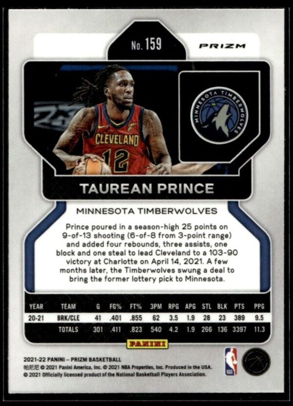 2021 Panini Prizm Minnesota Timberwolves #159 Taurean Prince Silver