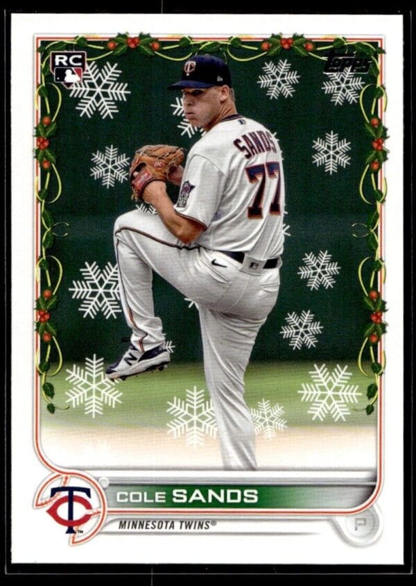 _10 2022 Topps Holiday Minnesota Twins #HW37 Cole Sands RC Rookie