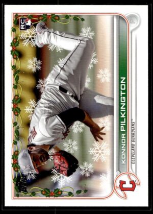 2022 Topps Holiday Cleveland Guardians #HW124 Konnor Pilkington RC Rookie