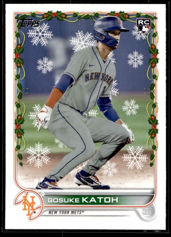 _10 2022 Topps Holiday New York Mets #HW149 Gosuke Katoh RC Rookie