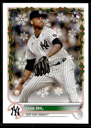 _10 2022 Topps Holiday New York Yankees #HW9 Luis Gil RC Rookie