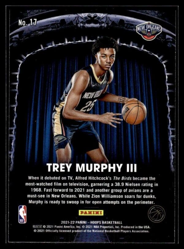 _10 2021 Hoops Now Playing New Orleans Pelicans #17 Trey Murphy III RC Rookie