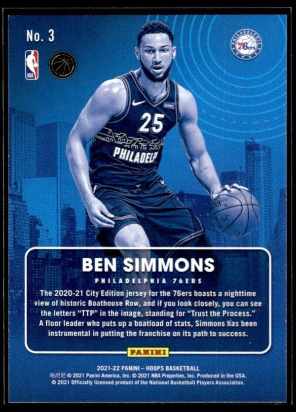 2021 Hoops City Edition Philadelphia 76ers #3 Ben Simmons