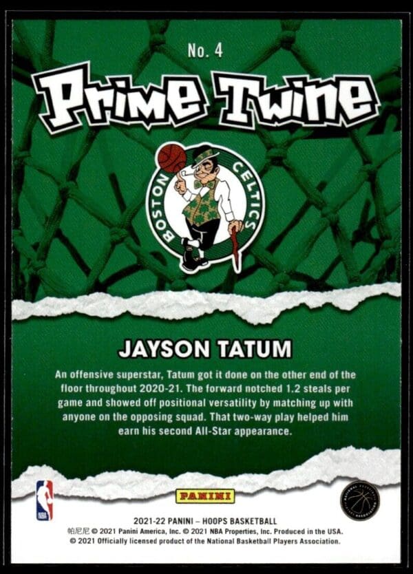 _10 2021 Hoops Prime Twine Boston Celtics #4 Jayson Tatum