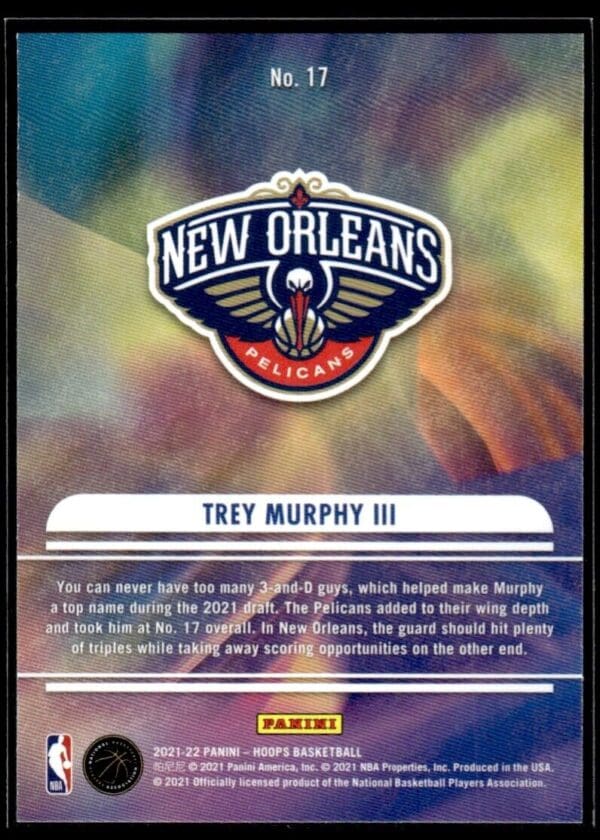 2021 Hoops We Got Next New Orleans Pelicans #17 Trey Murphy III RC Rookie