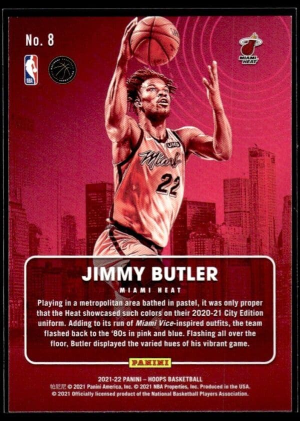 _10 2021 Hoops City Edition Miami Heat #8 Jimmy Butler
