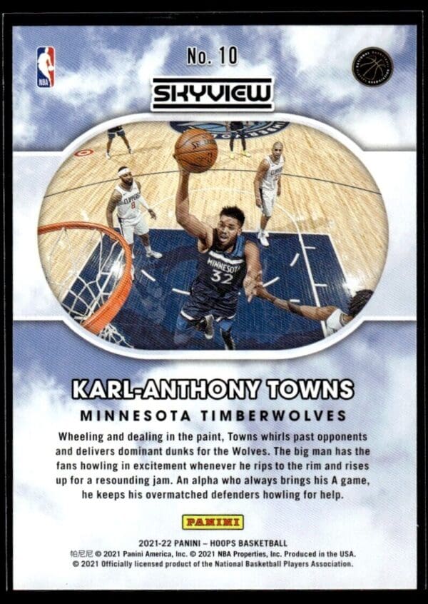 _10 2021 Hoops Skyview Minnesota Timberwolves #10 Karl-Anthony Towns