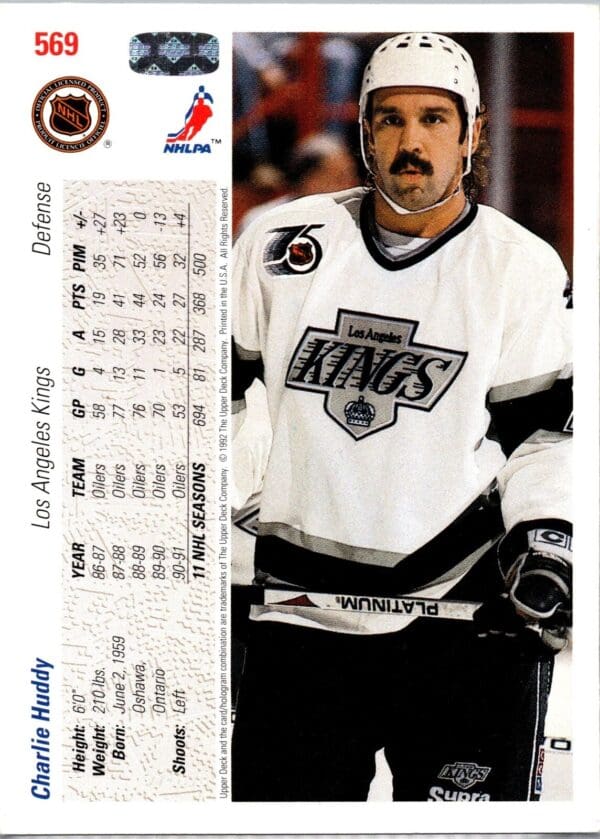 1991 Upper Deck Los Angeles Kings #569 Charlie Huddy