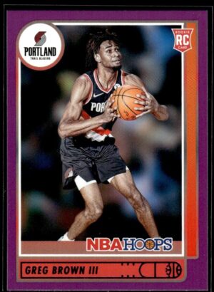 2021-22 Hoops Purple Greg Brown III Rookie Portland Trail Blazers #226