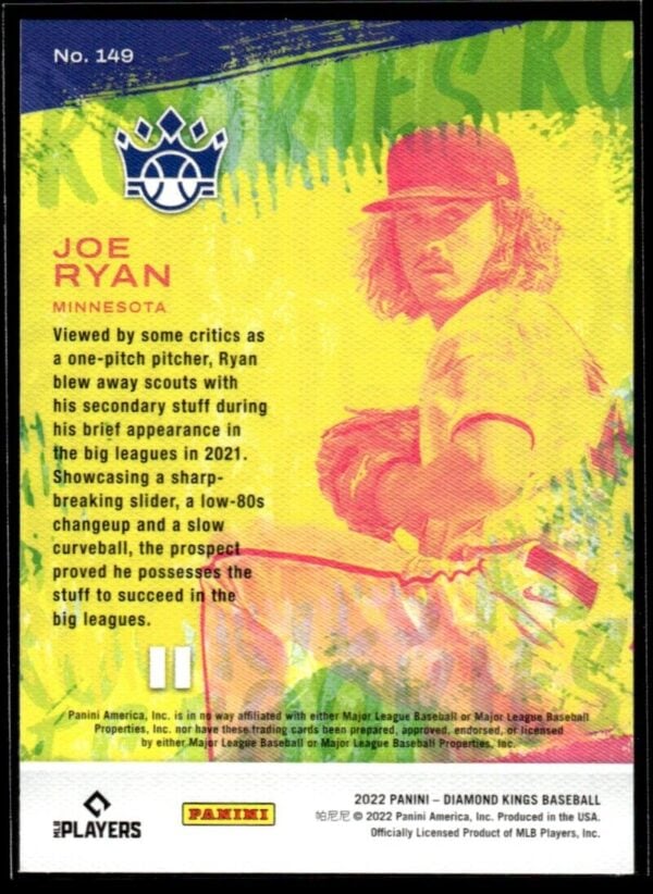 2022 Panini Diamond Kings Minnesota Twins #149 Joe Ryan RC Rookie