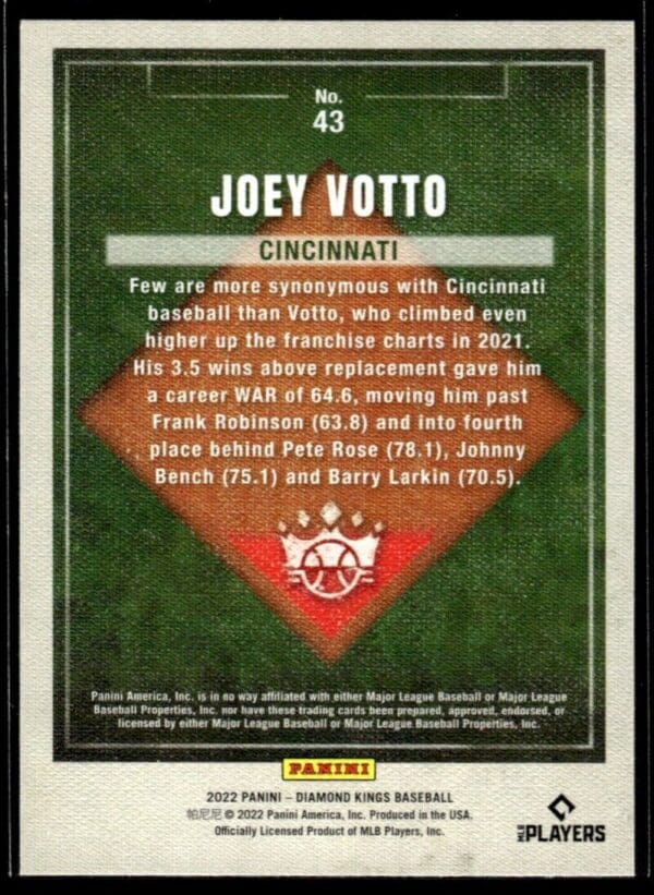 2022 Panini Diamond Kings Cincinnati Reds #43 Joey Votto