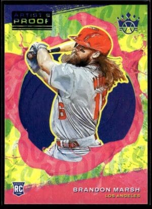 2022 Diamond Kings Artist Proof Blue Los Angeles Angels #157 Brandon Marsh RC