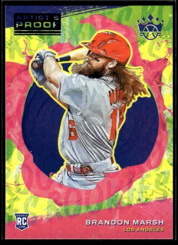 2022 Diamond Kings Artist Proof Blue Los Angeles Angels #157 Brandon Marsh RC