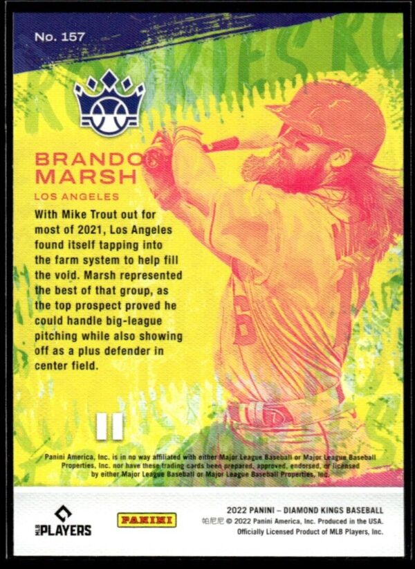 2022 Diamond Kings Artist Proof Blue Los Angeles Angels #157 Brandon Marsh RC
