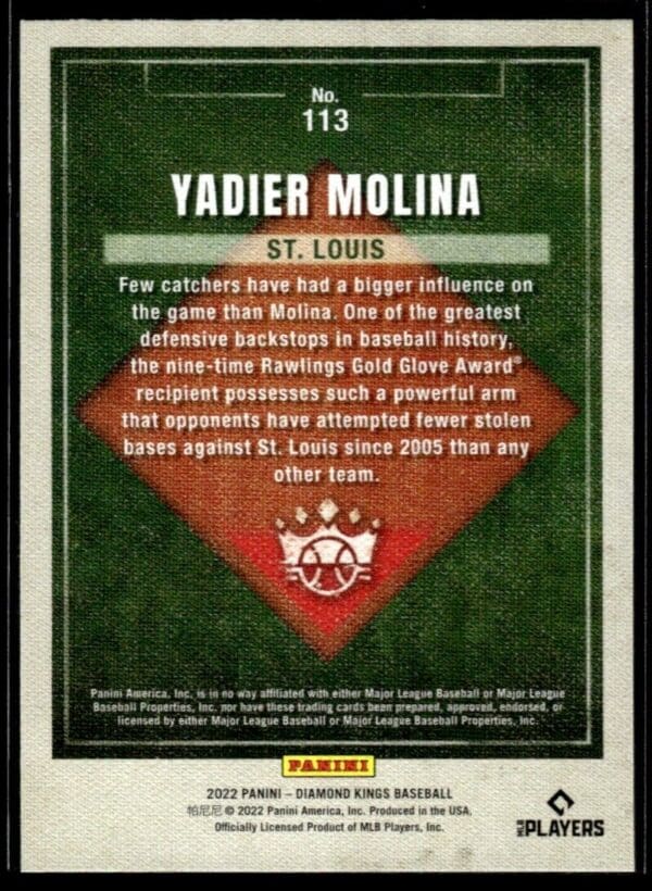 2022 Panini Diamond Kings St. Louis Cardinals #113 Yadier Molina