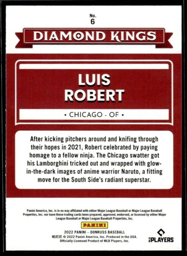 2022 Donruss Diamon Kings Chicago White Sox #6 Luis Robert