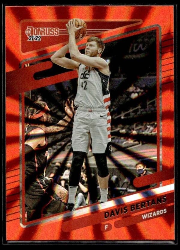 2021 Donruss Washington Wizards #3 Davis Bertans Orange Laser