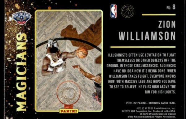 2021 Donruss Magicians New Orleans Pelicans #8 Zion Williamson
