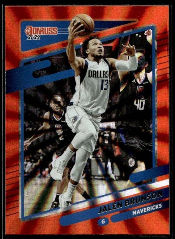 2021 Donruss Dallas Mavericks #19 Jalen Brunson Orange Laser