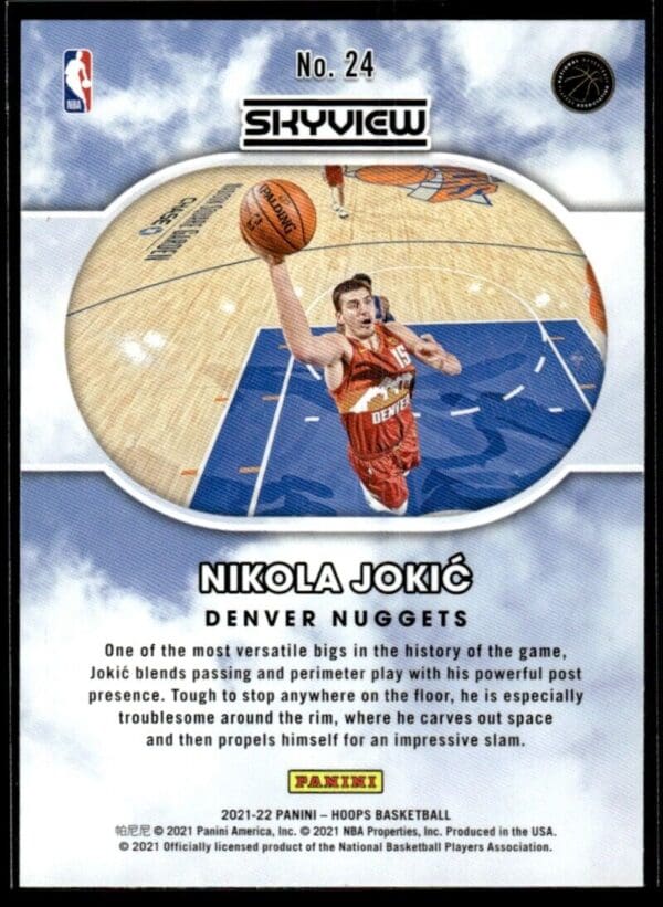 2021-22 Hoops Skyview Nikola Jokic Denver Nuggets #24