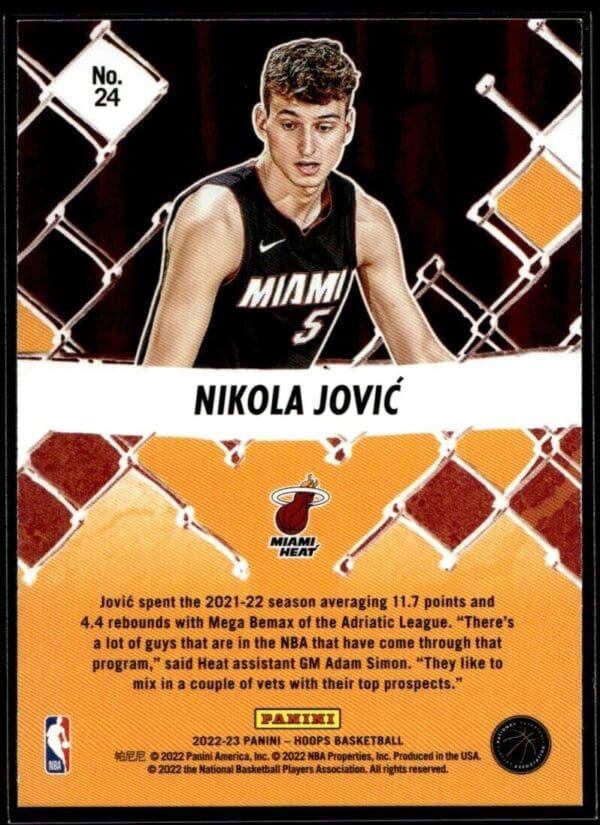 2022 Hoops We Got Next Miami Heat #24 Nikola Jovic