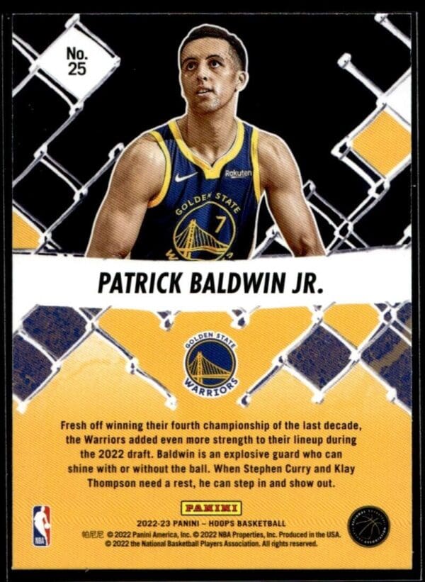 2022 Hoops We Got Next Golden State Warriors #25 Patrick Baldwin Jr.