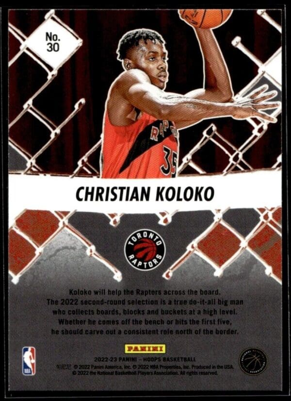 2022 Hoops We Got Next Toronto Raptors #30 Christian Koloko