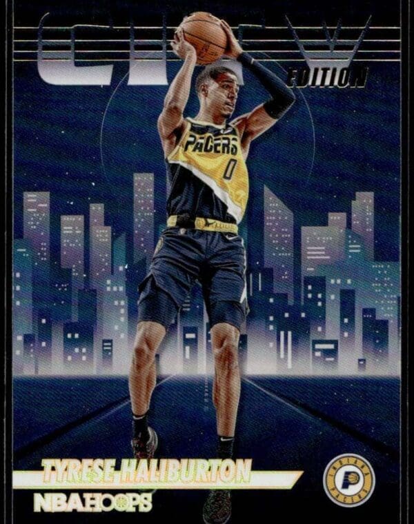 _10 2022 Hoops City Edition Indiana Pacers #14 Tyrese Haliburton Holo Gold foil