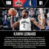 2021-22 Hoops Road to the Finals Second Round Kawhi Leonard 1876/2021 Los