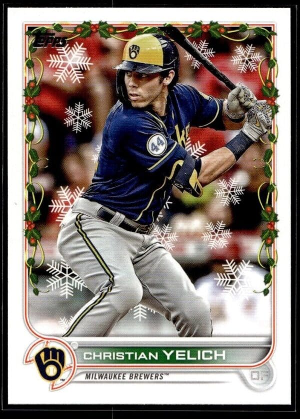 _10 2022 Topps Holiday Milwaukee Brewers #185 Christian Yelich
