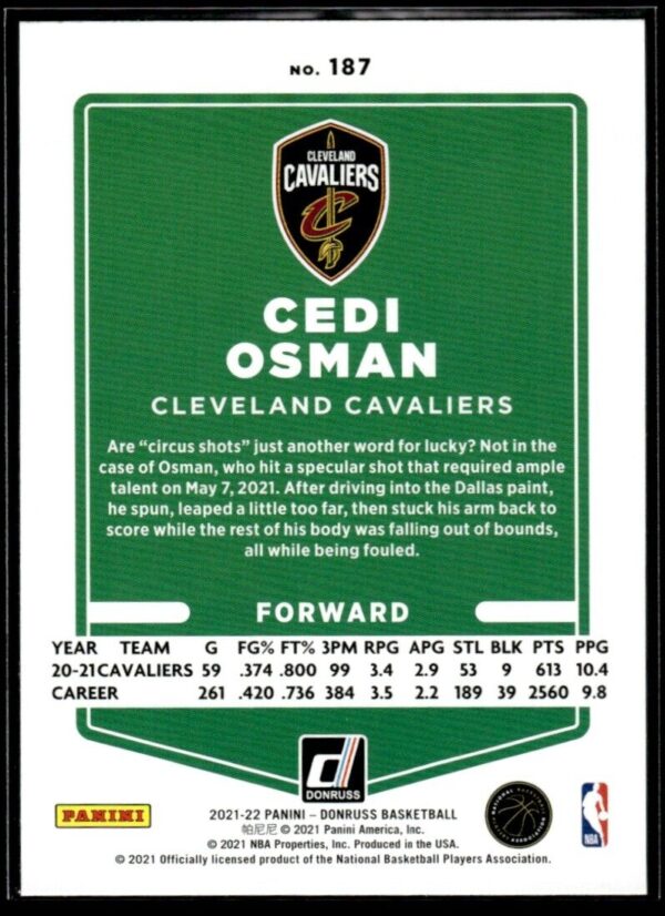 2021 Donruss Cleveland Cavaliers #187 Cedi Osman