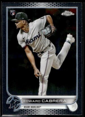 _10 2022 Topps Chrome Edward Cabrera Rookie Miami Marlins #64