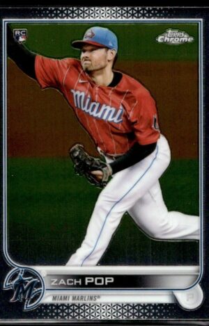 _10 2022 Topps Chrome Zach Pop Rookie Miami Marlins #41