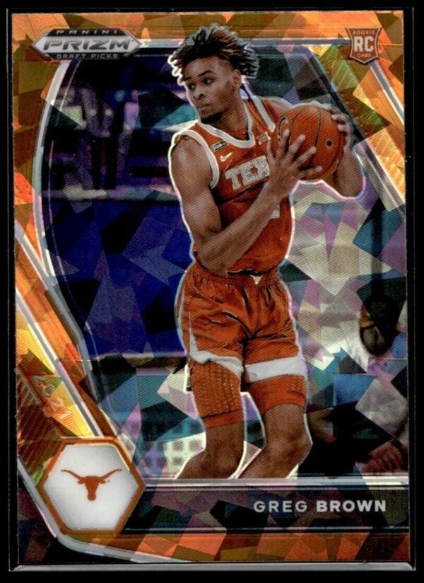 2021 Panini Prizm Draft Picks Texas Longhorns #27 Greg Brown III RC Rookie Orang