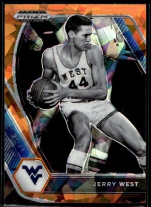 2021 Panini Prizm Draft Picks West Virginia Mountaineers #100 Jerry West Orange