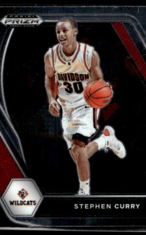 _10 2021 Panini Prizm Draft Picks Davidson Wildcats #56 Stephen Curry
