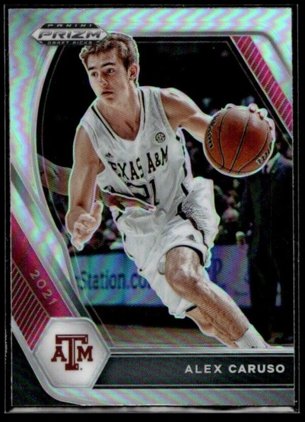 2021 Panini Prizm Draft Picks Texas A&M Aggies #76 Alex Caruso Holo