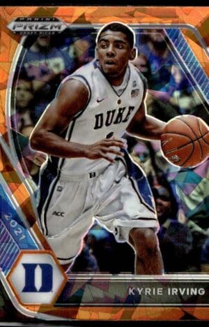 2021 Panini Prizm Draft Picks Duke Blue Devils #62 Kyrie Irving Orange Cracked I