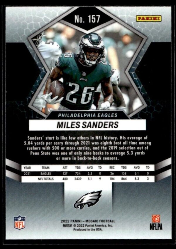 _10 2022 Panini Mosaic Philadelphia Eagles #157 Miles Sanders